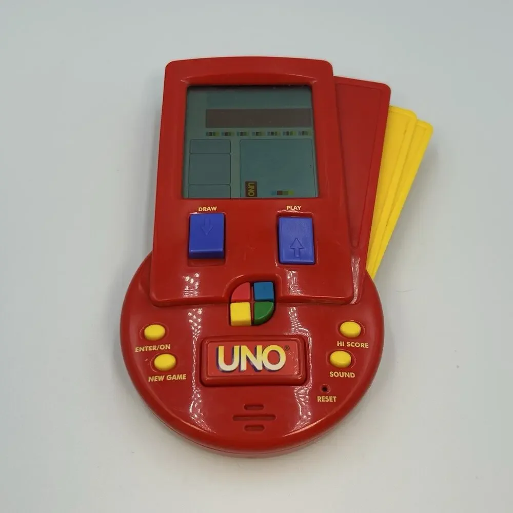 UNO Electronic Handheld Card Video Game LCD Mattel Vintage 90s 1999 - Tested